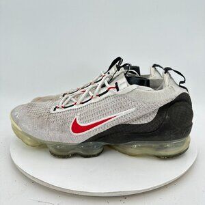 Nike Air Vapormax 2021 Flyknit Men Size 10.5 DH4085-003 Gray Red Training Shoes
